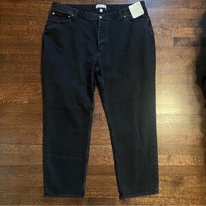 NWT Abercrombie & Fitch black high rise dad jeans size 35/20R
